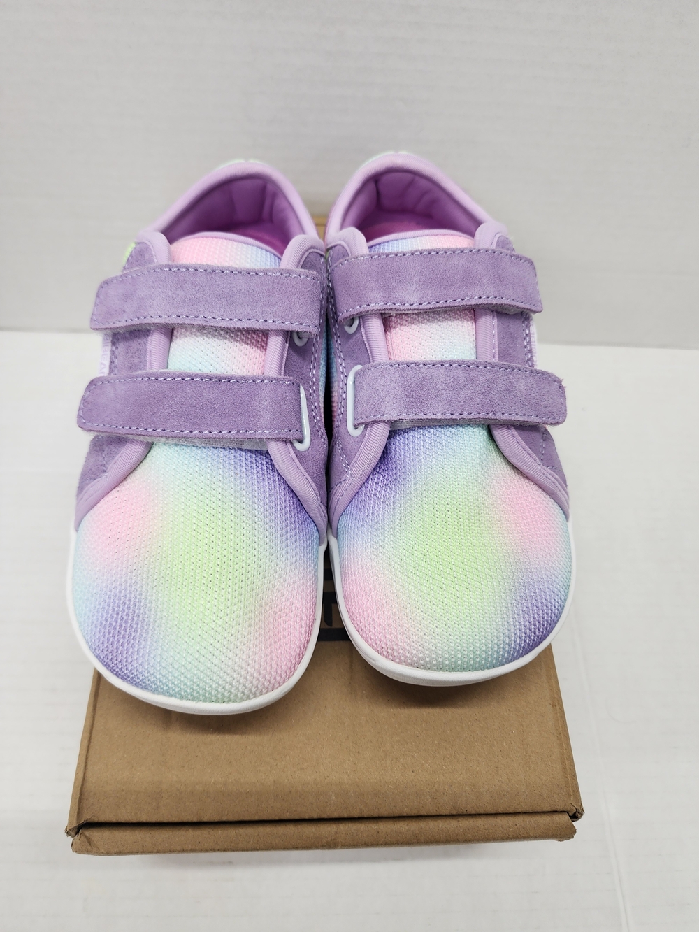 NEW Hobibear Wide Toe Girl Pastel Purple Tie-Dye Sneakers with Straps Size 2.5/3